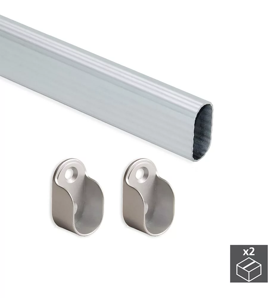 KIT BASTONE APPENDIABITI OVALE CON SUPPORTI, 950 MM