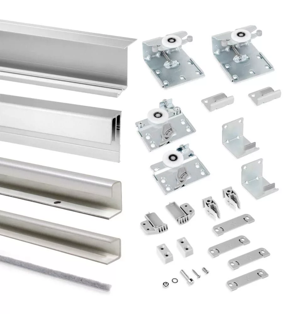 2x Kit Scorrevole Fissaggio Staffa Di Montaggio Porta Frigo E Congelatore Integrato Universale