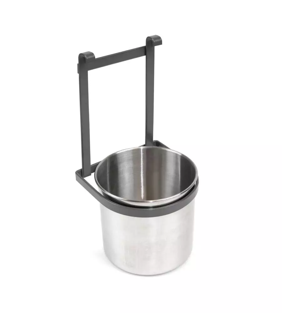 PORTAPOSATE EMUCA "TITANE" IN ACCIAIO GRIGIO ANTRACITE, DIAMETRO SECCHIO 118 MM