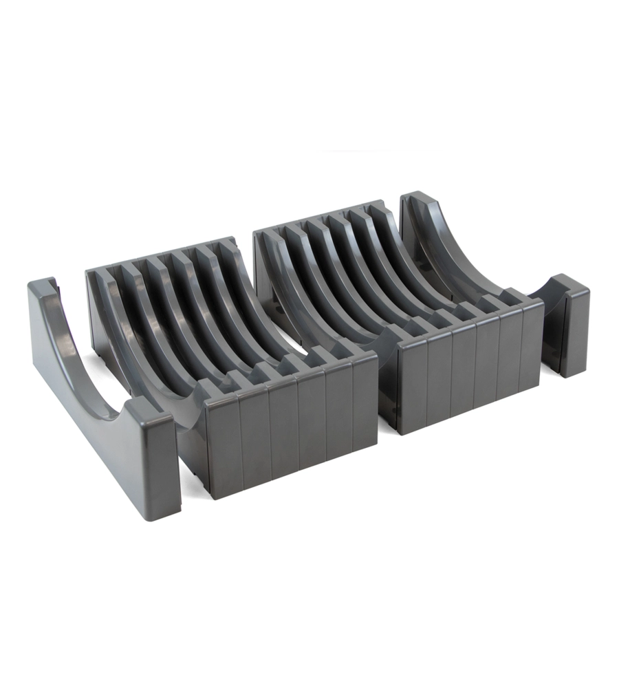 ORGANIZER PER PIATTI IN PLASTICA GRIGIA, MAX 13 PIATTI