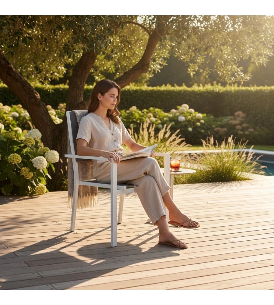 SEDIA DA ESTERNO EUROGARDEN IN TEXTILENE GRIGIO 60X56,5X87 CM