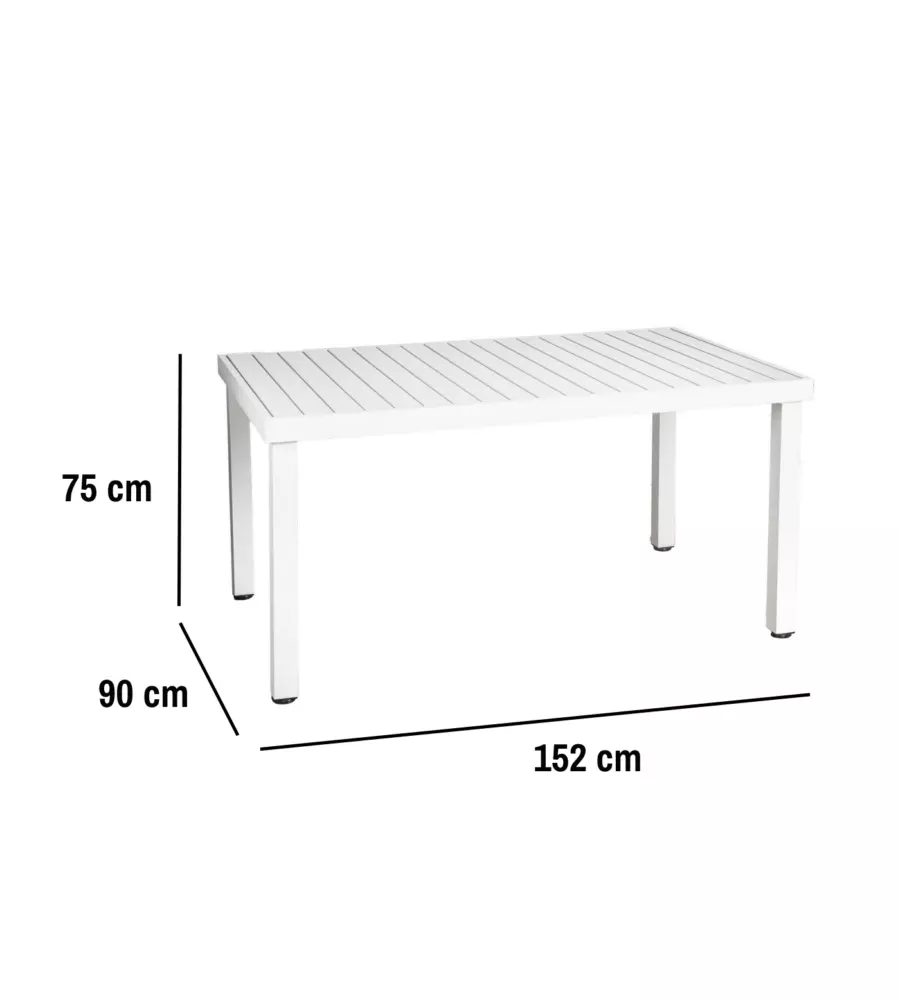 TAVOLO DA ESTERNO EUROGARDEN IN ALLUMINIO GRIGIO CHIARO 152X90X75 CM