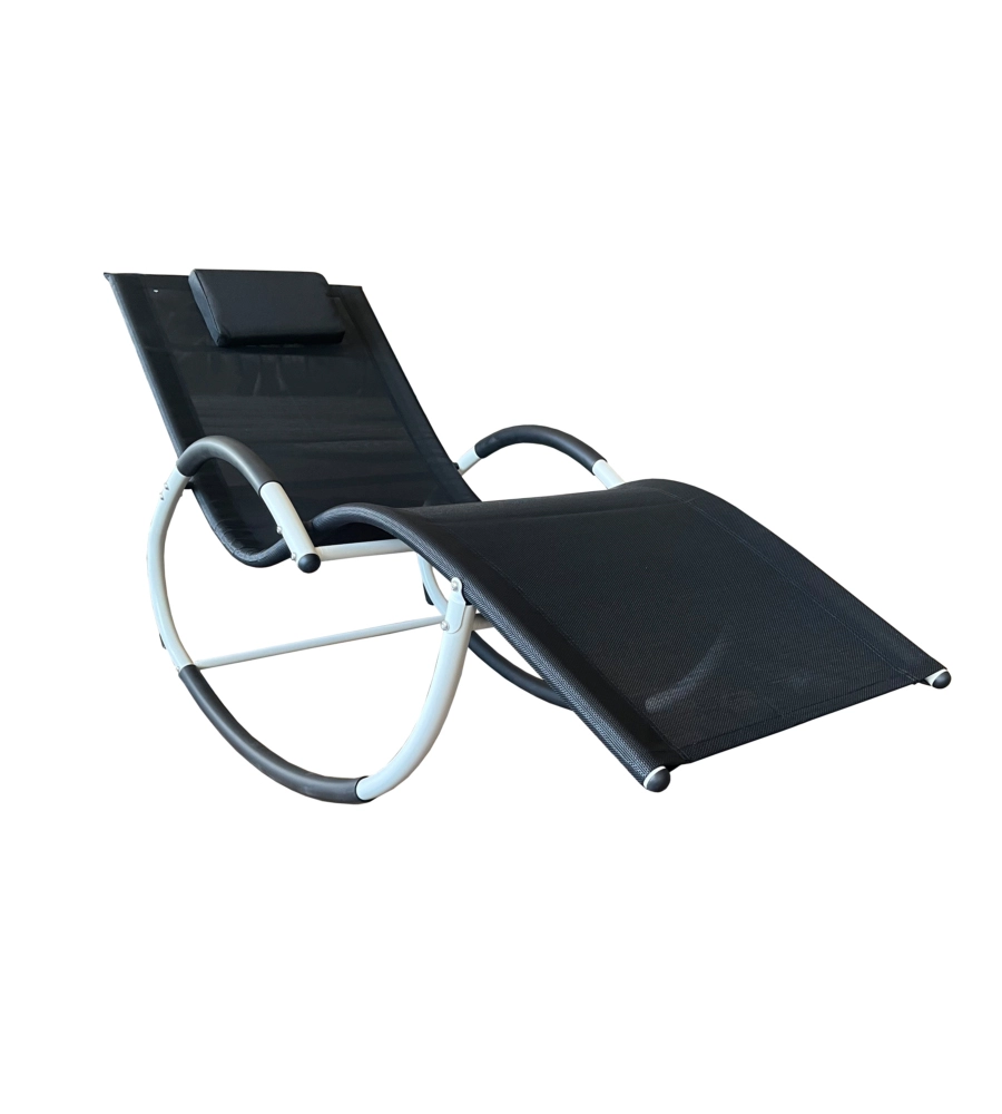 SDRAIO A DONDOLO DA ESTERNO EUROGARDEN "RELAXING" NERO E BIANCO 64X160X81 CM