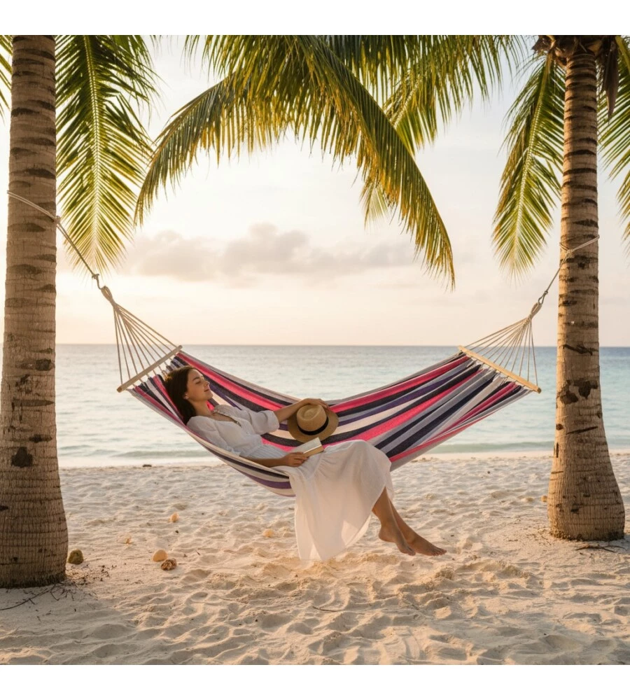 AMACA DA ESTERNO EUROGARDEN IN COTONE E POLIESTERE FANTASIA A RIGHE 200X90 CM