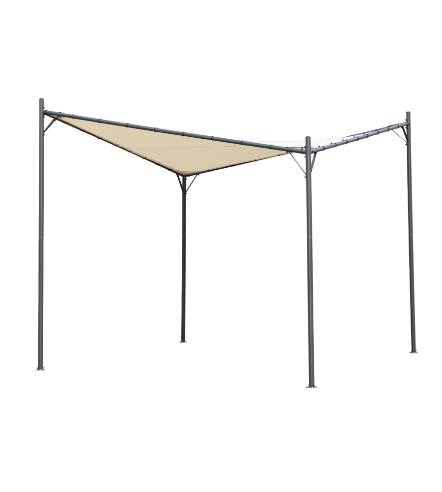 GAZEBO DA ESTERNO EUROGARDEN "MIAMI" IN ACCIAIO ECRÙ 3X3 M