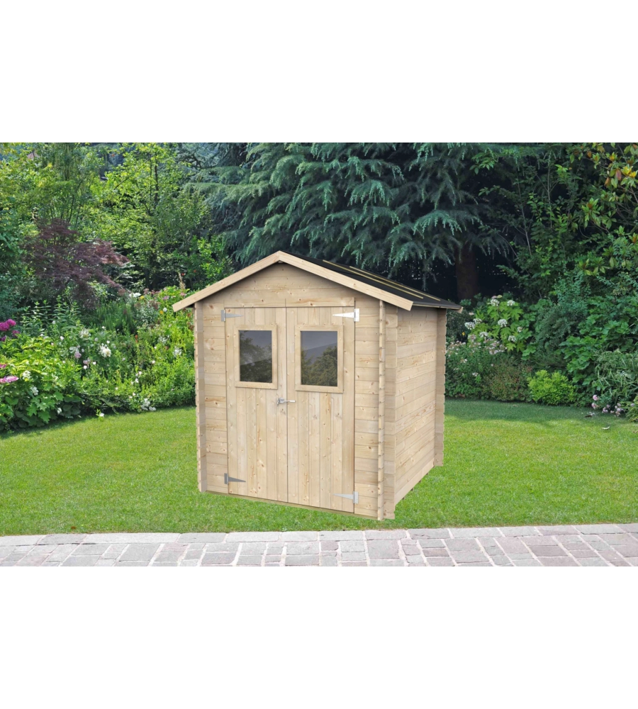 CASETTA IN LEGNO DA GIARDINO ALCE "HOBBY" IN ABETE 198x198x215H CM