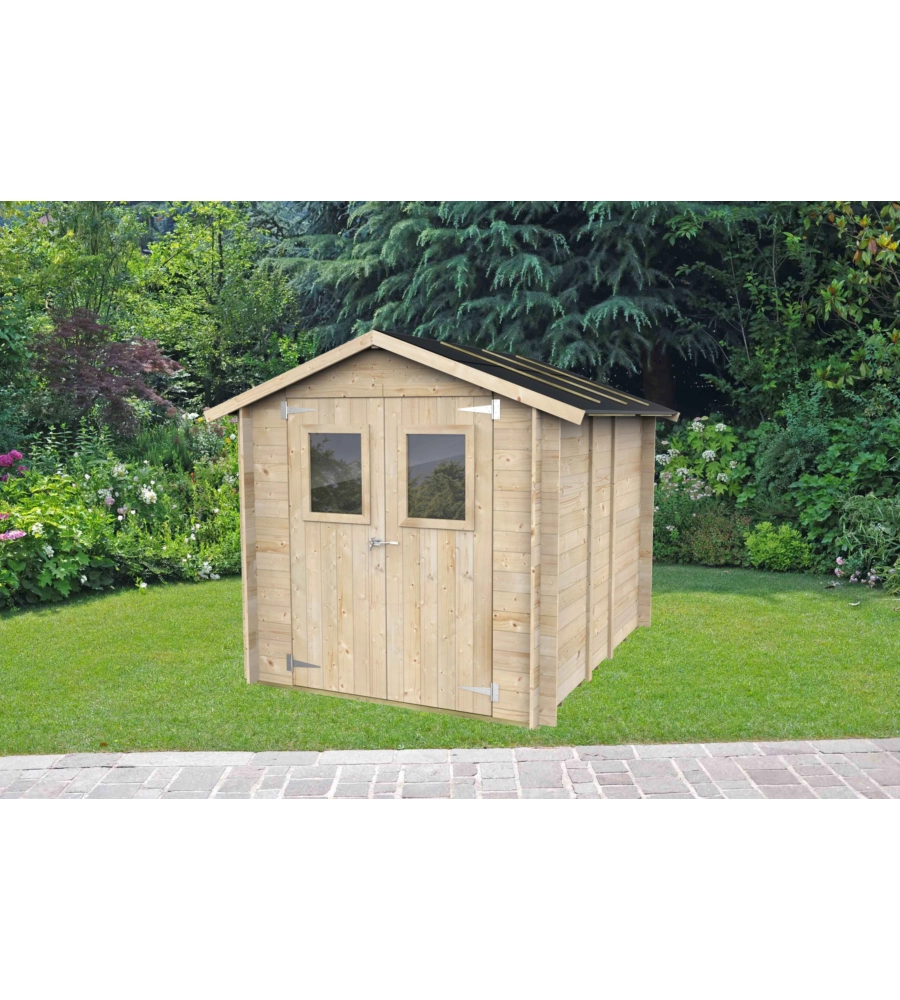 CASETTA IN LEGNO DA GIARDINO ALCE "HOBBY" IN ABETE 198x248x215H CM