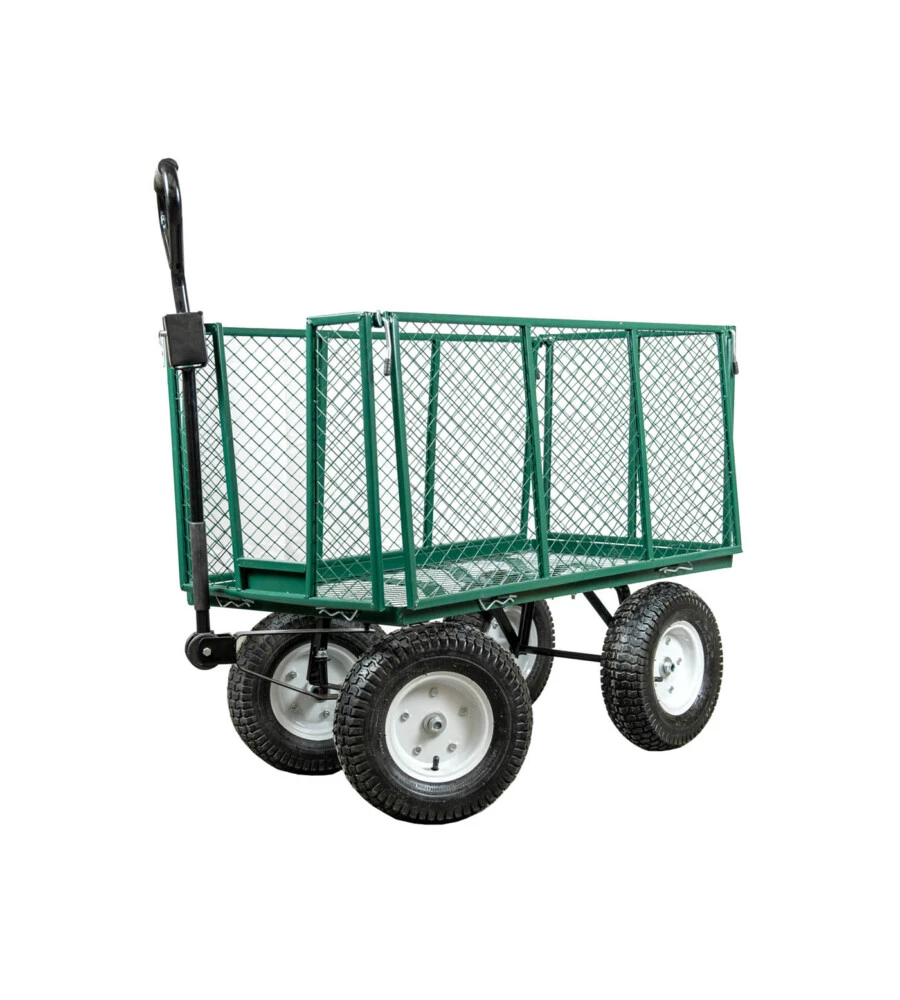 CARRELLO DA GIARDINO PIEGHEVOLE IN ACCIAIO EURO GARDEN CON SACCA E CESTELLO 107X55X85 CM