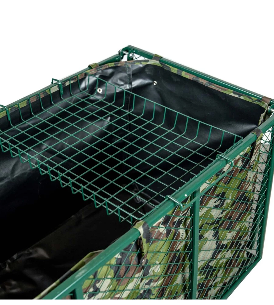 CARRELLO DA GIARDINO PIEGHEVOLE IN ACCIAIO EURO GARDEN CON SACCA E CESTELLO 107X55X85 CM