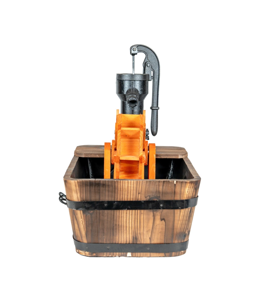 FONTANA DA ESTERNO A CASCATA CON MULINO IN LEGNO E RICIRCOLO ACQUA 60X40X64H CM