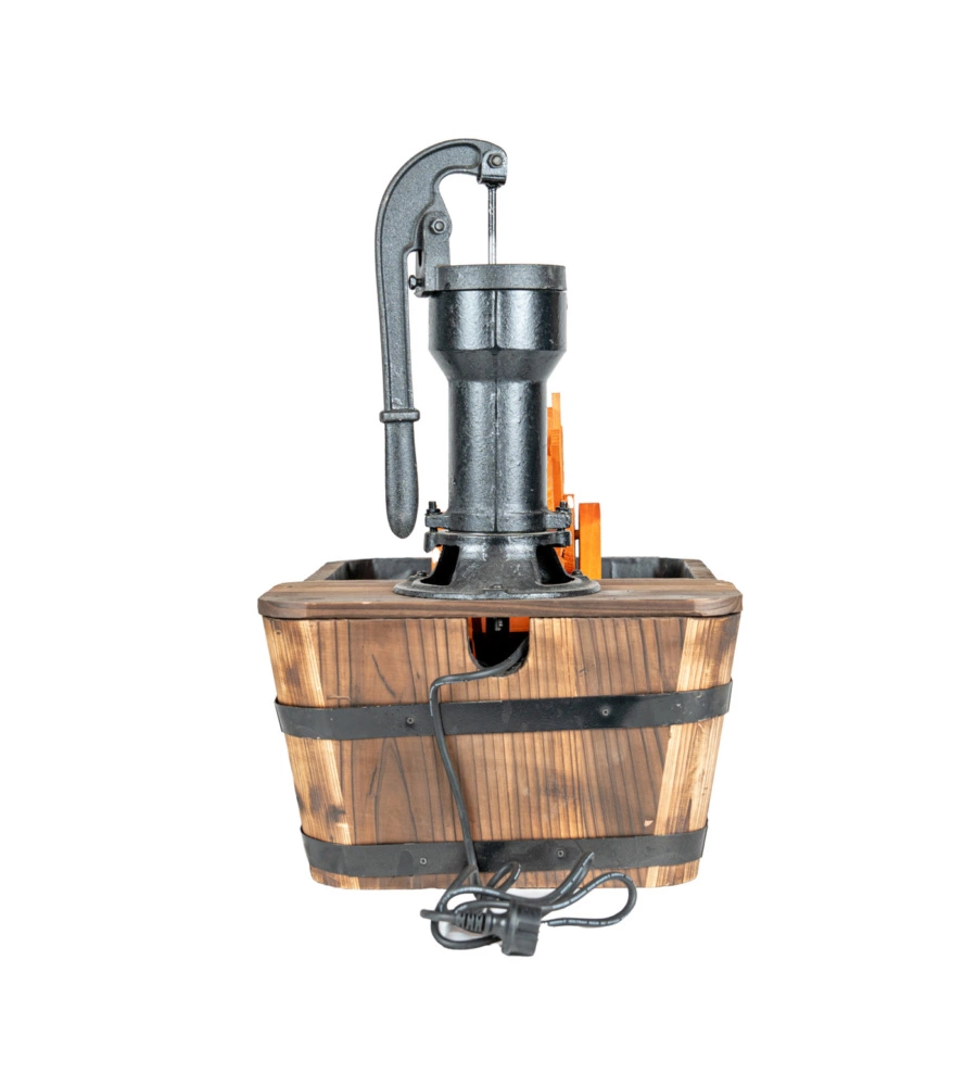 FONTANA DA ESTERNO A CASCATA CON MULINO IN LEGNO E RICIRCOLO ACQUA 60X40X64H CM