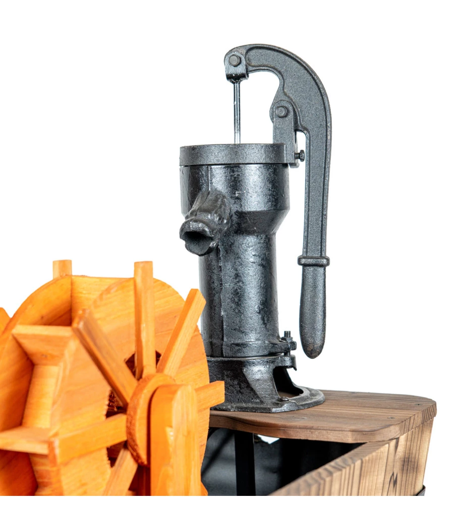 FONTANA DA ESTERNO A CASCATA CON MULINO IN LEGNO E RICIRCOLO ACQUA 60X40X64H CM