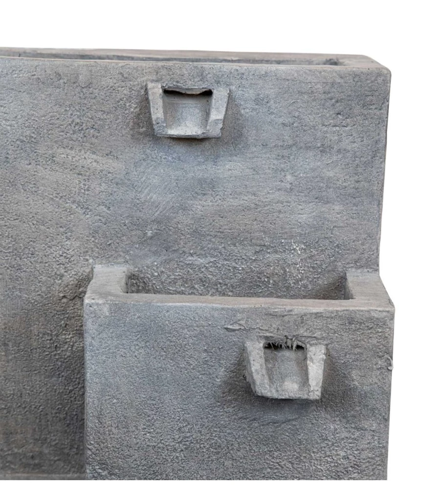 FONTANA DA ESTERNO A DUE VASCHE CON PORTAVASO E POMPETTA PER RICIRCOLO ACQUA 42X40X70 CM