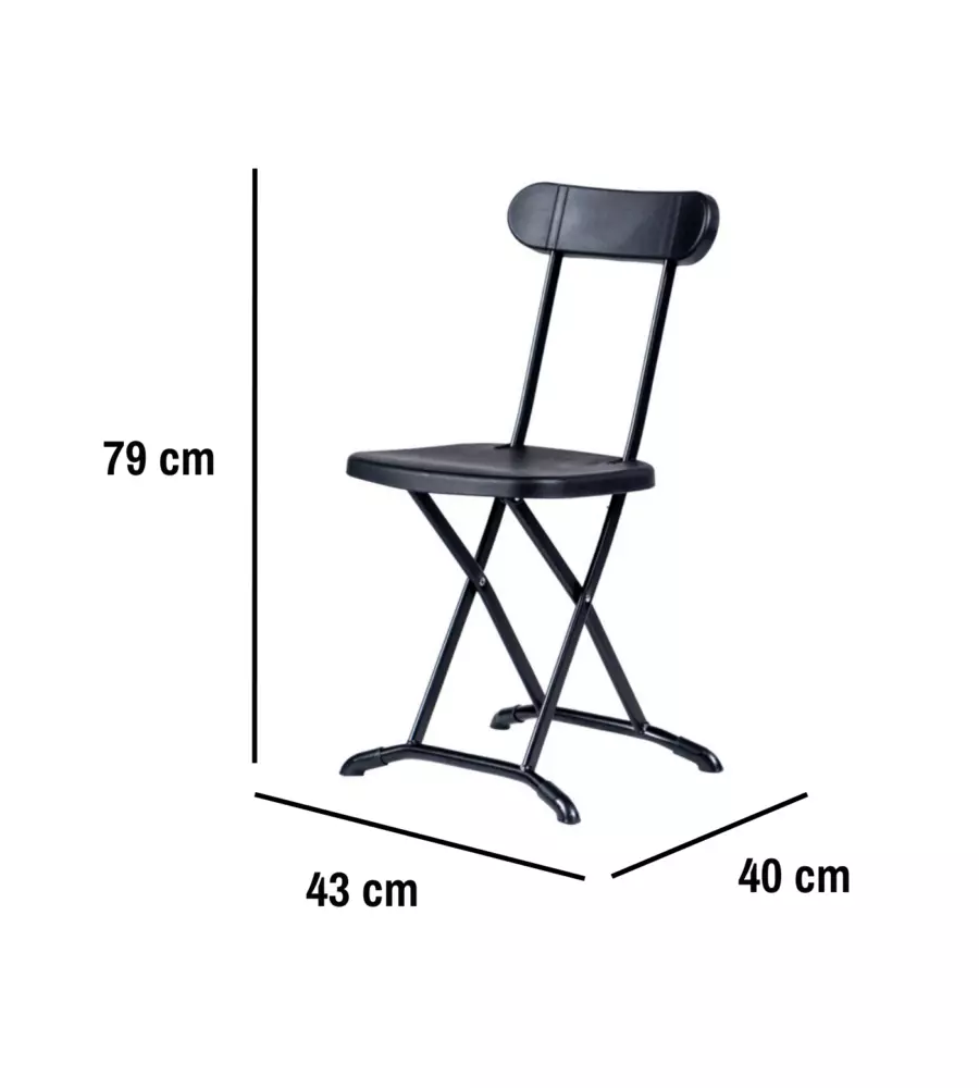 SET DA CAMPEGGIO PIEGHEVOLE EUROGARDEN IN POLIETILENE NERO 4 SEDUTE E TAVOLO