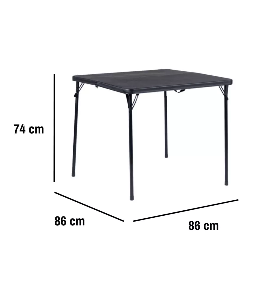 SET DA CAMPEGGIO PIEGHEVOLE EUROGARDEN IN POLIETILENE NERO 4 SEDUTE E TAVOLO