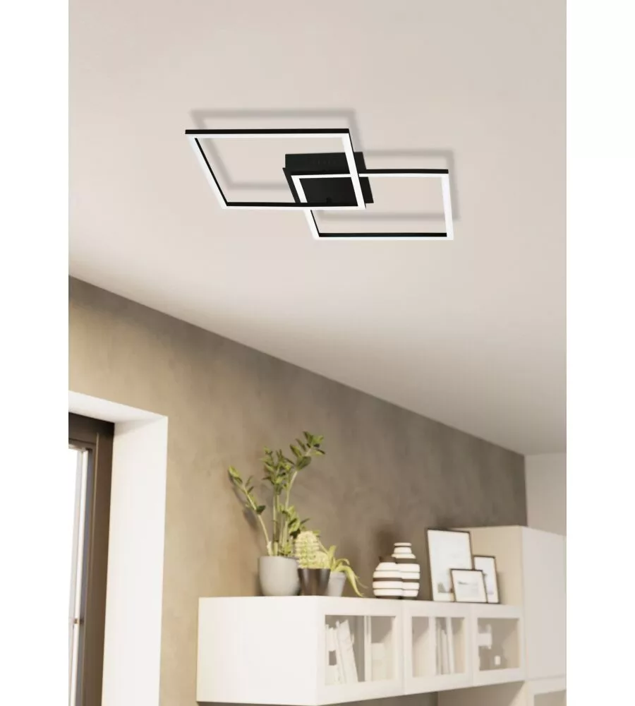 PLAFONIERA LED DA INTERNO EGLO "PALMAVES" NERO 3000-6500K