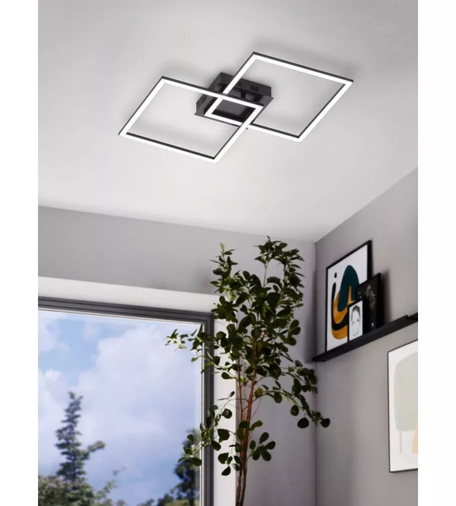PLAFONIERA LED DA INTERNO EGLO "PALMAVES" NERO 3000-6500K