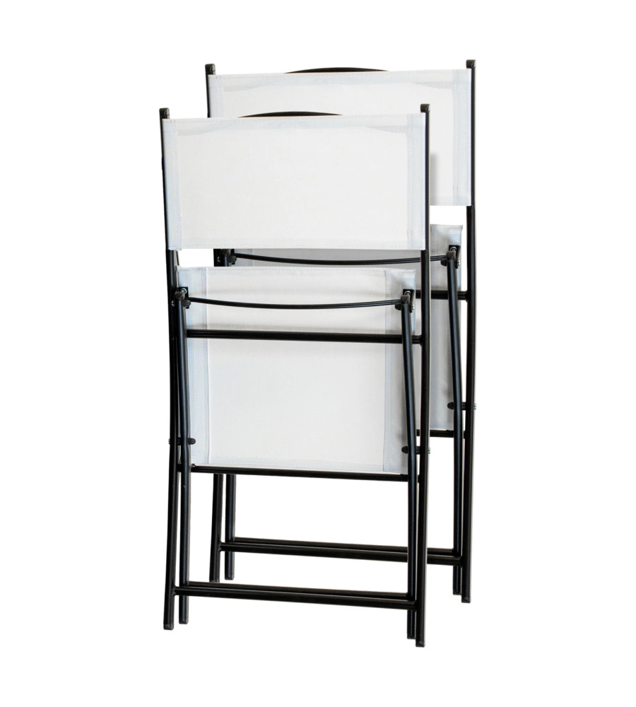 SET DA GIARDINO PIEGHEVOLE EUROGARDEN "BISTRO" BIANCO 2 SEDUTE E TAVOLINO