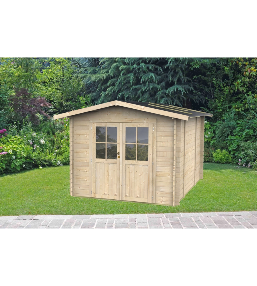 CASETTA IN LEGNO DA GIARDINO ALCE "OPERA" IN ABETE 254x276x218H CM