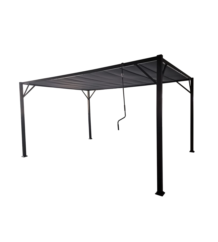 PERGOLA BIOCLIMATICA DA ESTERNO EUROGARDEN "LOUVER" IN ACCIAIO GRIGIO 3X3 M