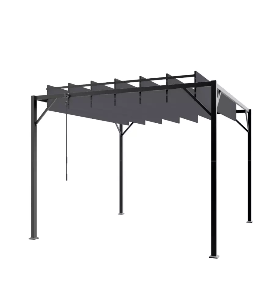 PERGOLA BIOCLIMATICA DA ESTERNO EUROGARDEN "LOUVER" IN ACCIAIO GRIGIO 3X3 M