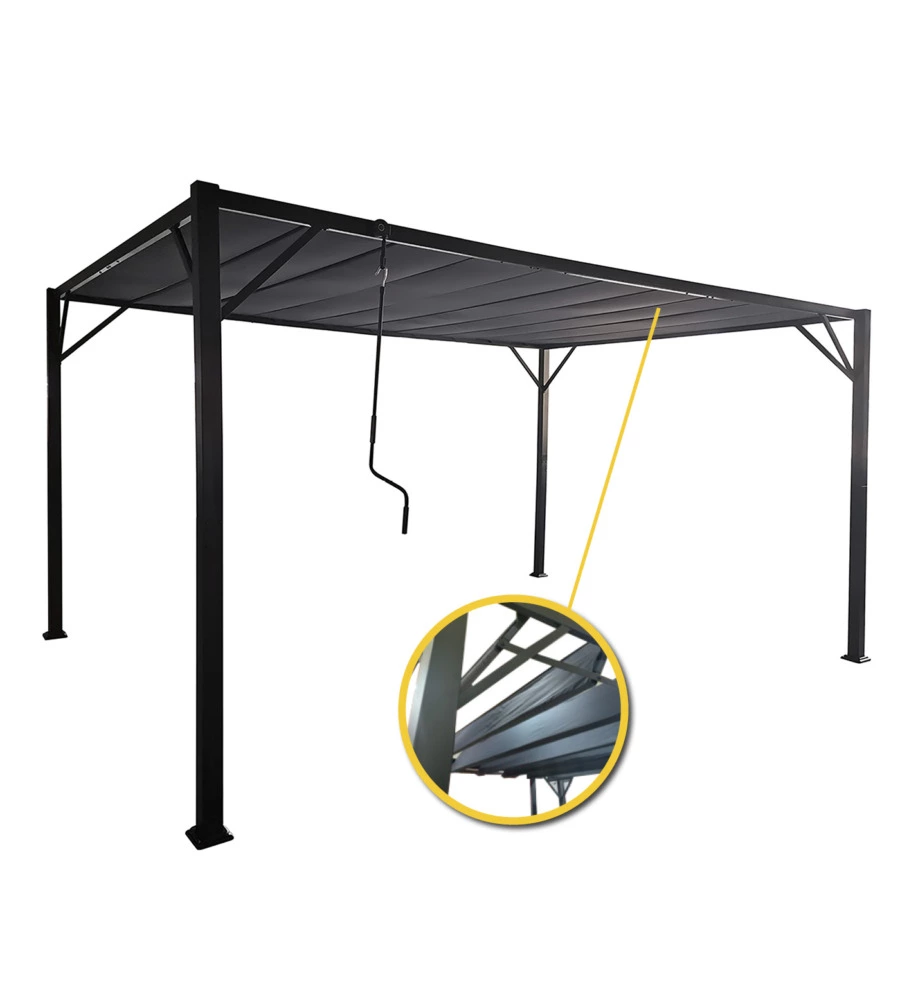 PERGOLA BIOCLIMATICA DA ESTERNO EUROGARDEN "LOUVER" IN ACCIAIO GRIGIO 3X3 M