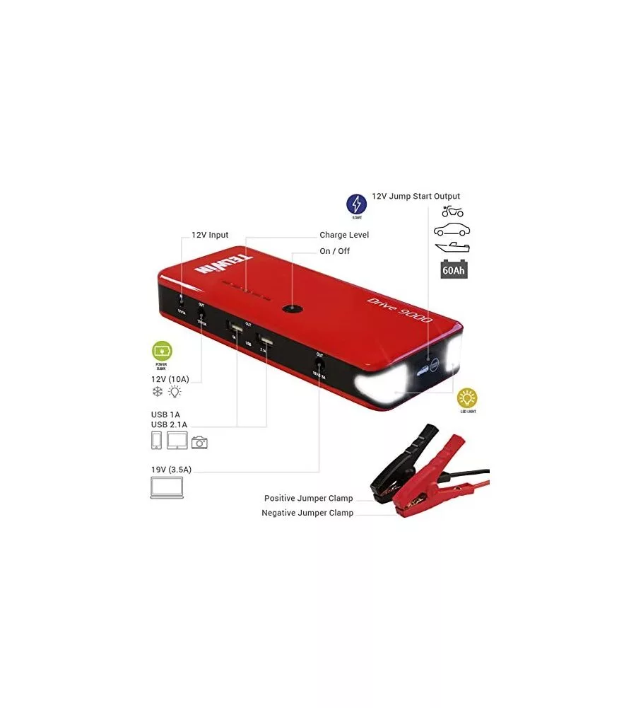 AVVIATORE BOOSTER PORTATILE DRIVE 1250 TELWIN PER AUTO E MOTO