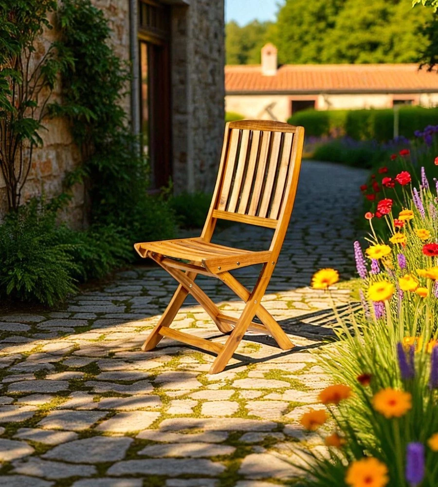 SEDIA DA ESTERNO PIEGHEVOLE EUROGARDEN "NAVIS" IN LEGNO DI ACACIA 56X43X96 CM
