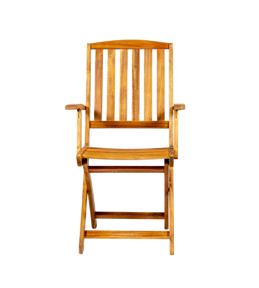 SEDIA DA ESTERNO PIEGHEVOLE CON BRACCIOLI  EUROGARDEN "NAVIS" IN LEGNO DI ACACIA 56X53,5X96 CM