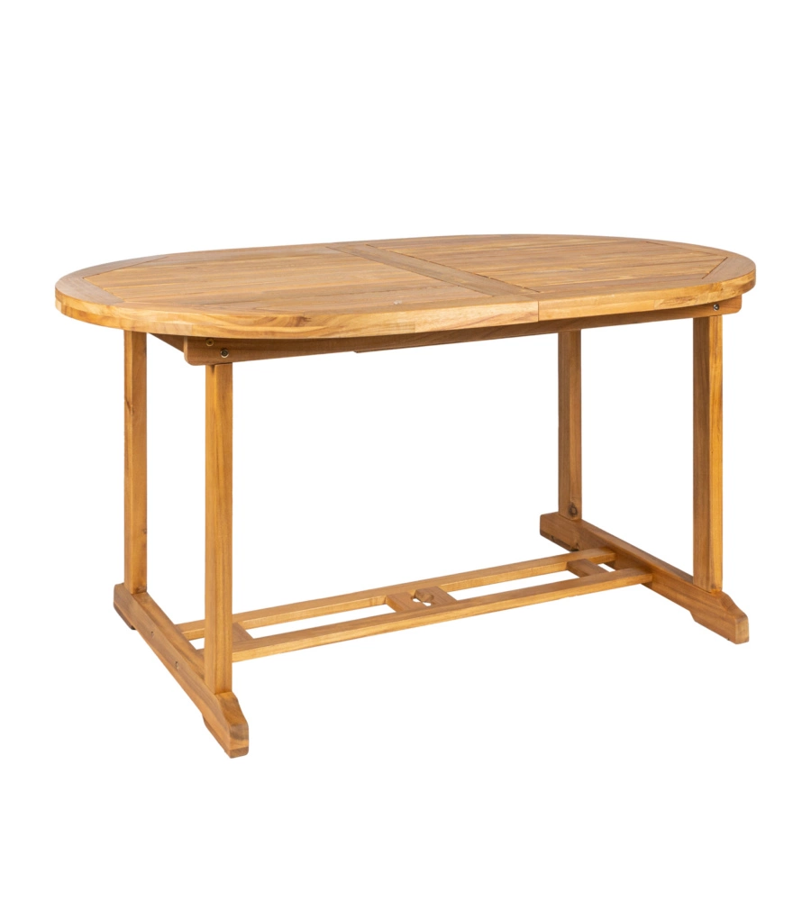 TAVOLO DA ESTERNO ALLUNGABILE EUROGARDEN OVALE IN LEGNO  DI ACACIA 150/200X100X75 CM
