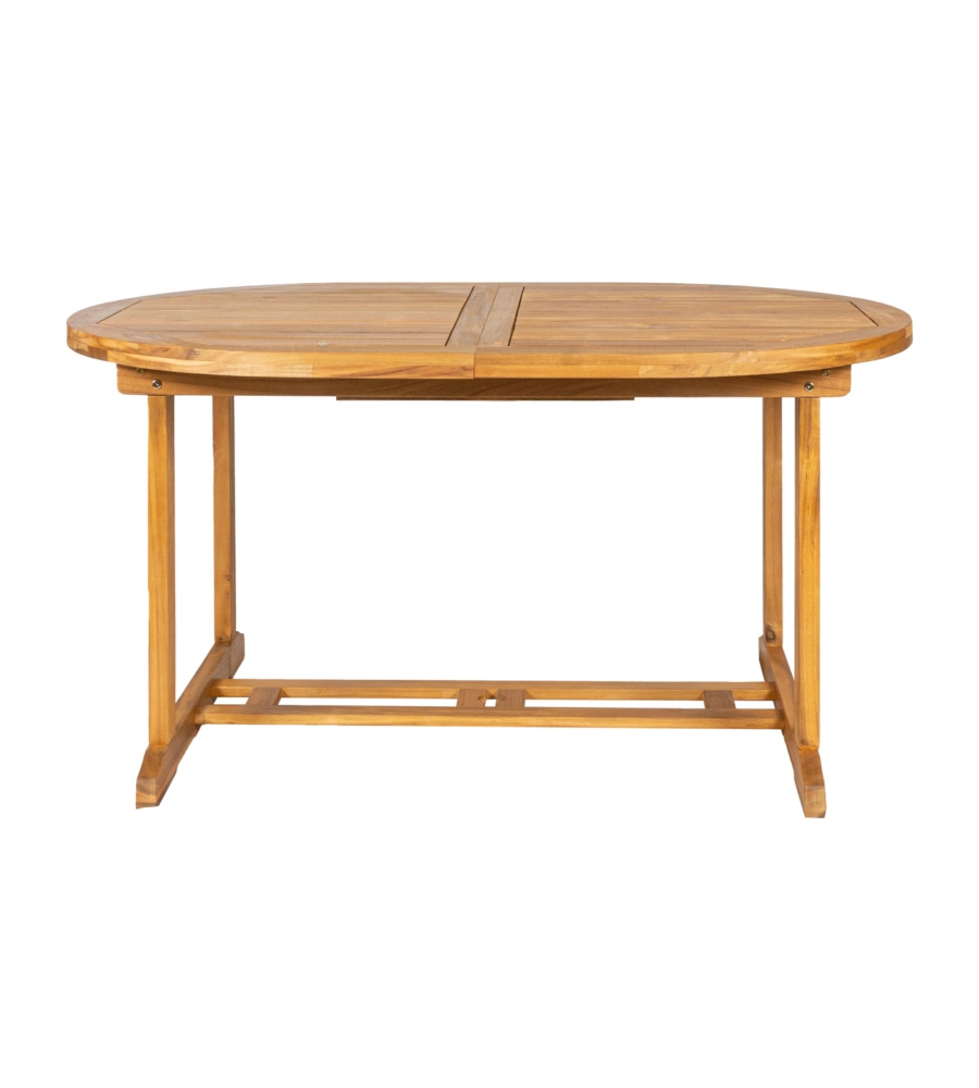 TAVOLO DA ESTERNO ALLUNGABILE EUROGARDEN OVALE IN LEGNO  DI ACACIA 150/200X100X75 CM
