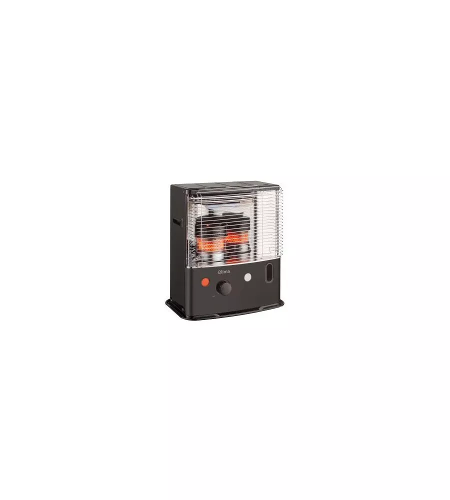 STUFA A COMBUSTIBILE LIQUIDO PORTATILE QLIMA "R 4224 S-TC-2" NERO 2,4 KW