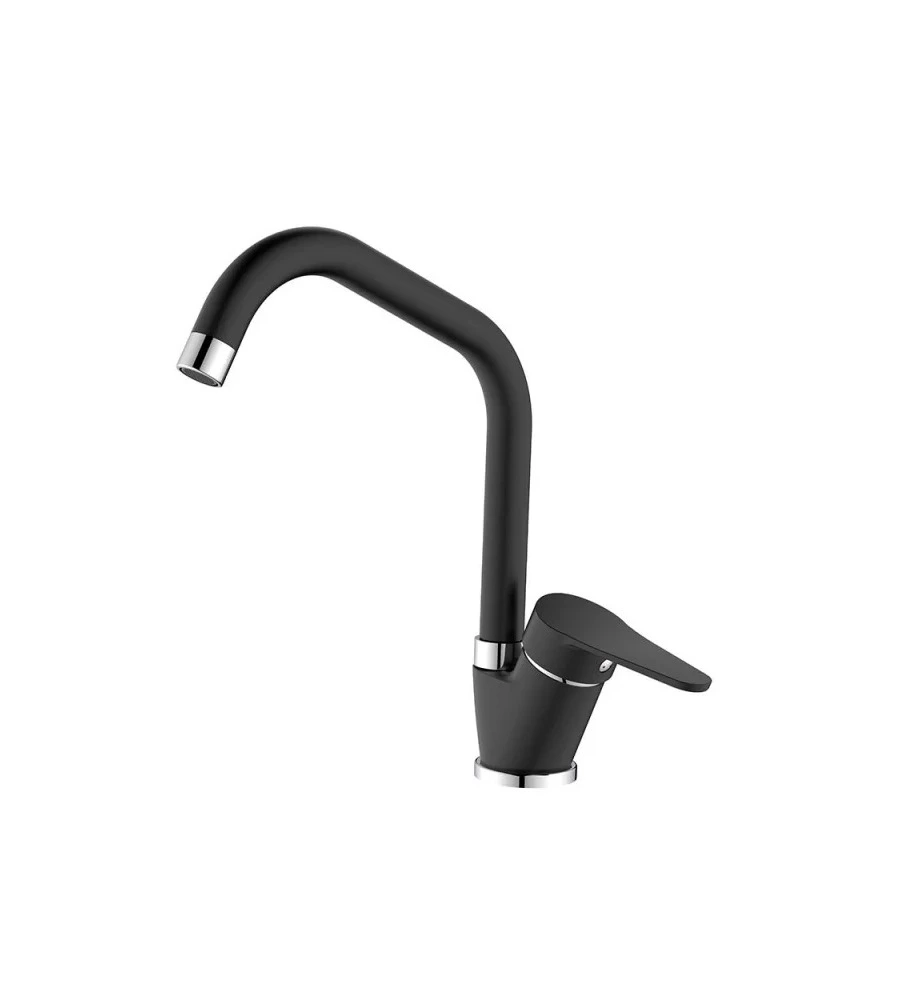 RUBINETTO CUCINA "ALLEN" MONOCOMANDO BOCCA ALTA NERO, D 40 MM