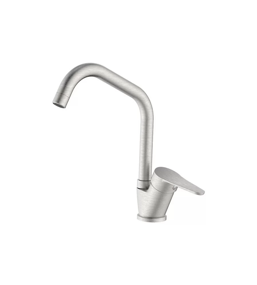 RUBINETTO CUCINA "ALLEN" MONOCOMANDO BOCCA ALTA ACCIAIO, D 40 MM