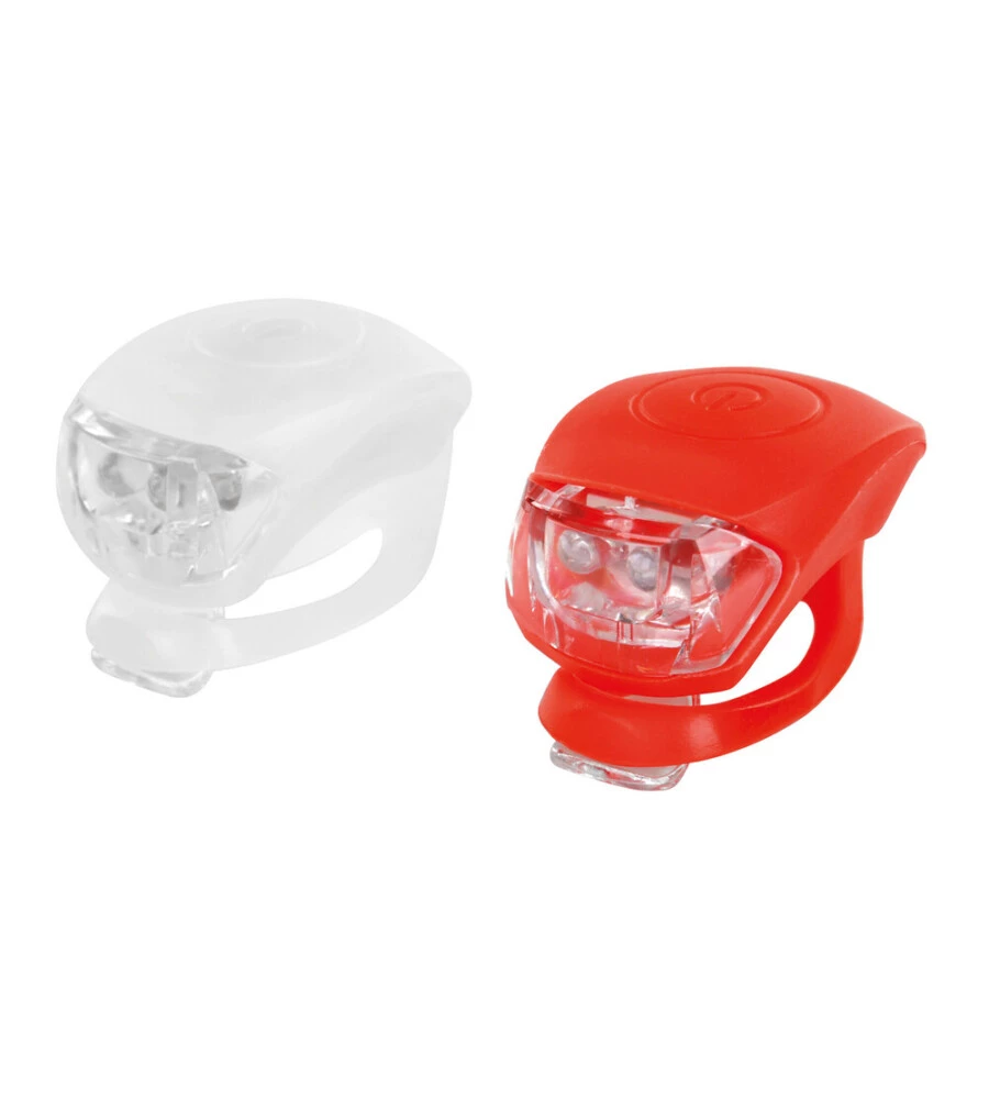 KIT LAMPEGGIANTI A LED PER BICICLETTA LAMPA ANTERIORE E POSTERIORE IN SILICONE - 92043