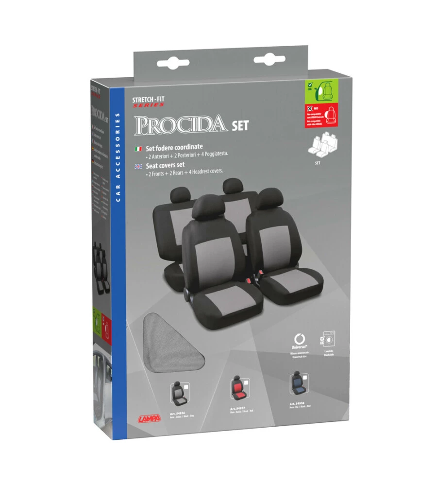 SET FODERE COORDINATE AUTO LAMPA "PROCIDA" NERO