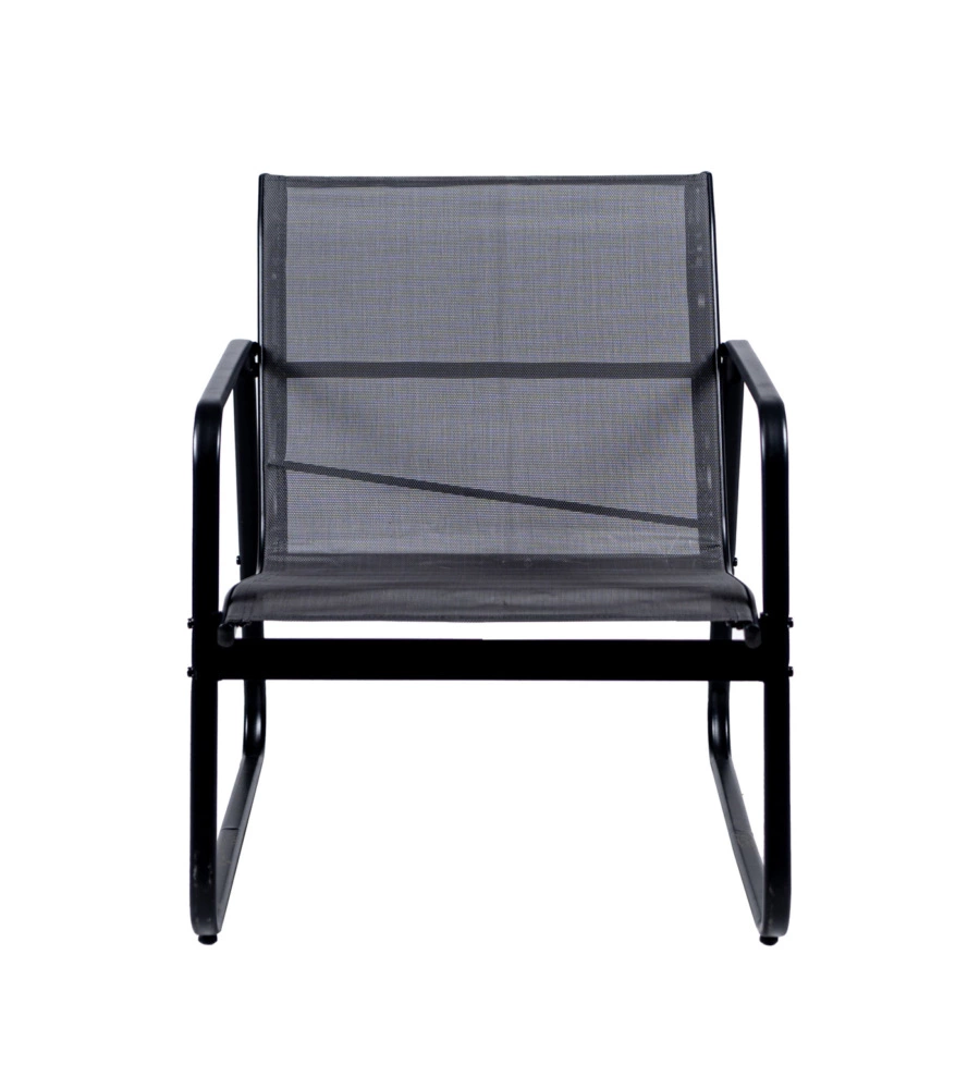 SET DA GIARDINO EUROGARDEN IN ACCIAIO E TEXTILENE GRIGIO 4 SEDUTE E TAVOLINO