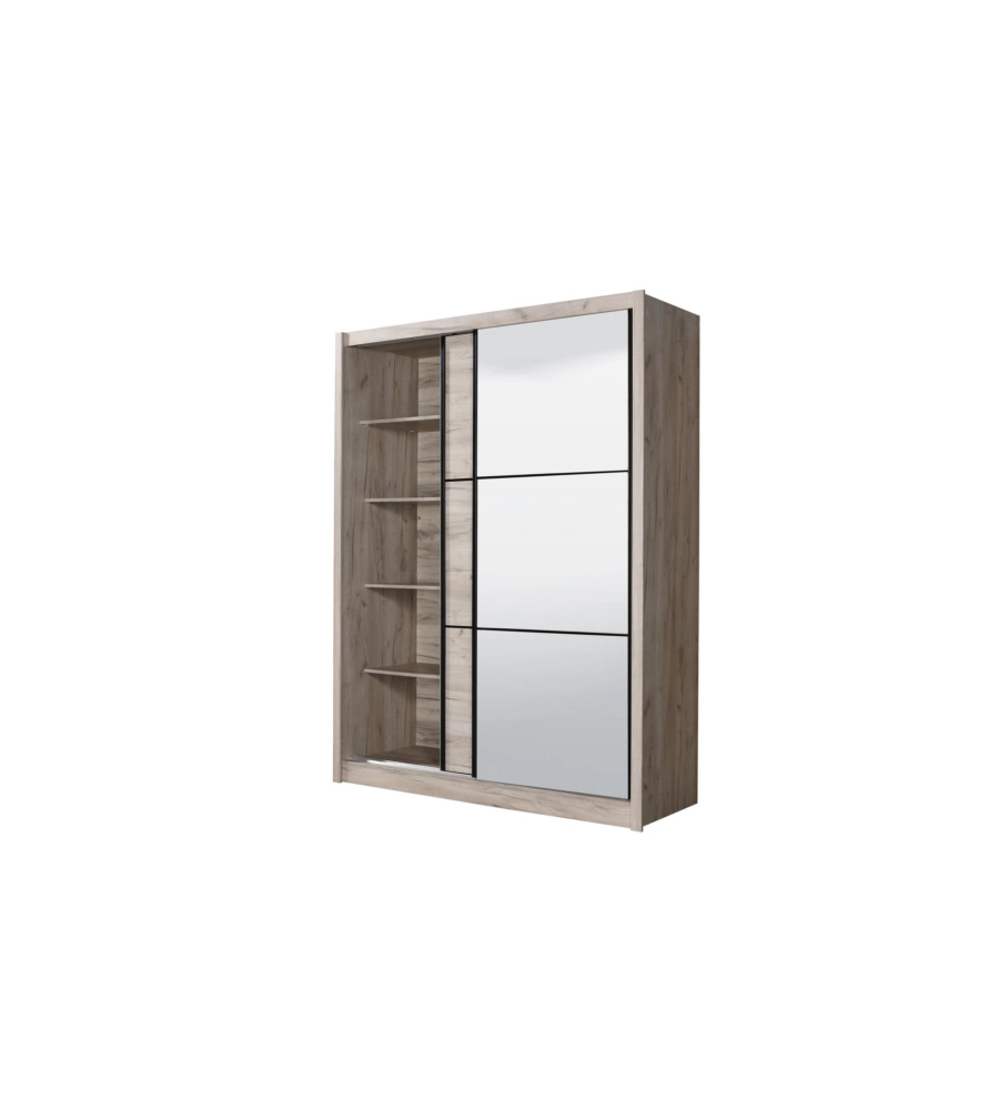 ARMADIO "MADRID" 2 ANTE SCORREVOLI CON SPECCHIO, 166X60X215 CM