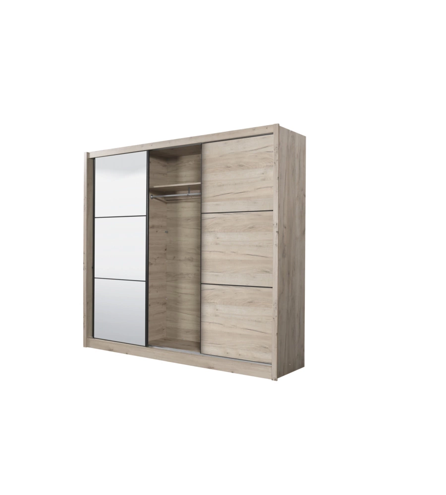 ARMADIO "MADRID" 3 ANTE SCORREVOLI CON SPECCHIO, 242X60X215 CM