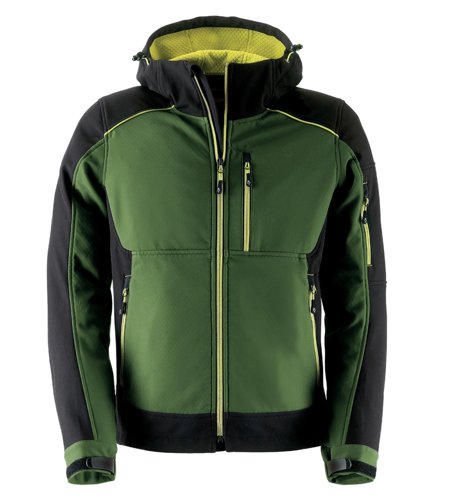 GIACCA DA LAVORO SOFTSHELL DYNAMIC VERDE/NERO, TG XL - KAPRIOL