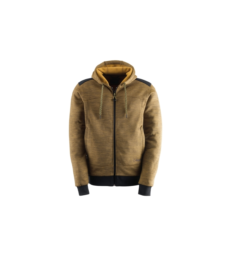 FELPA DA LAVORO "SLICK" CON CAPPUCCIO OCRA, TG XXXL - KAPRIOL