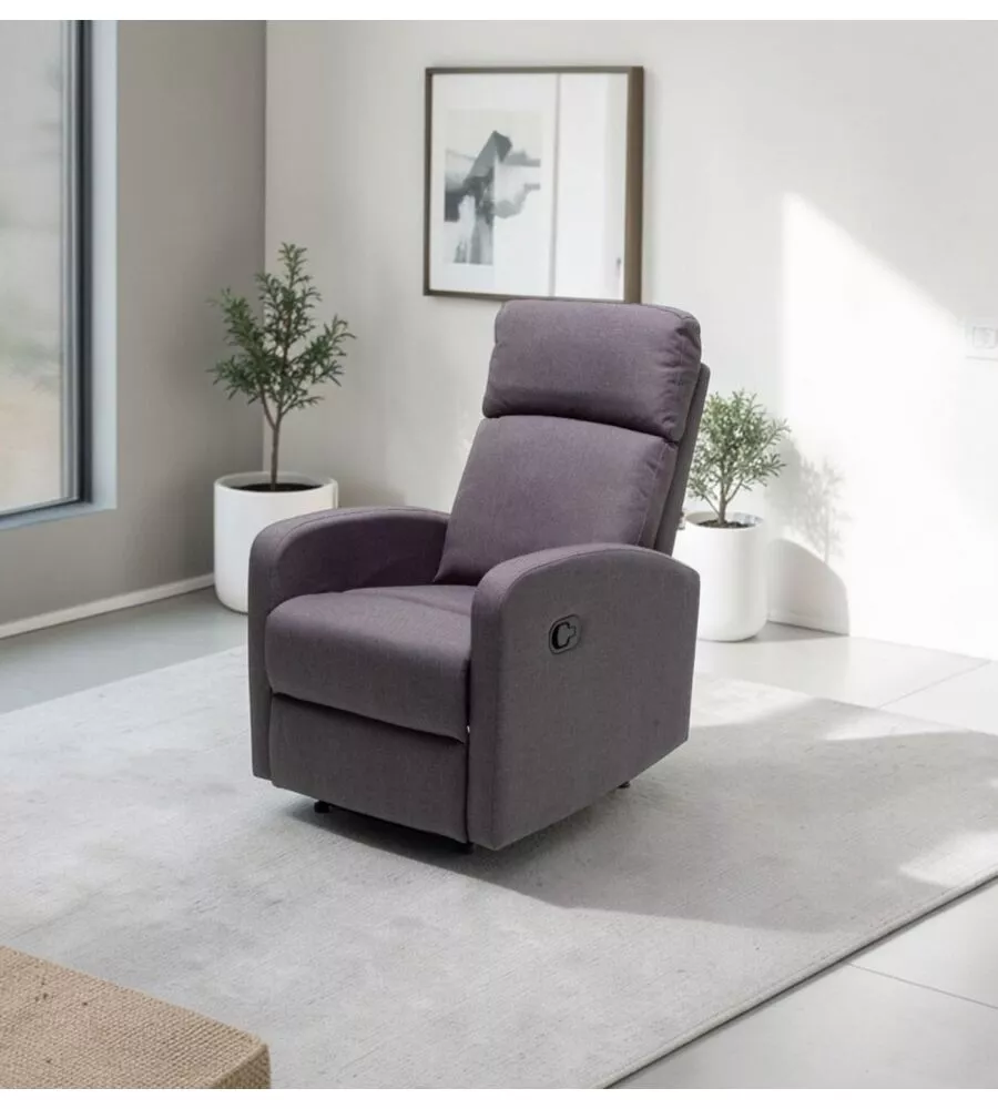 POLTRONA CON RECLINER MANUALE "MIRELLA" BLUE JEANS, 90X68X103 CM