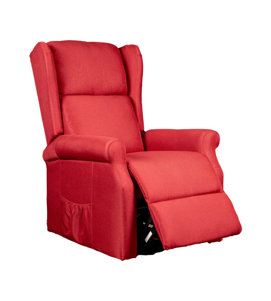POLTRONA CON RECLINER ELETTRICO BELLAHOME "BERG" TESSUTO BORDEAUX, 72,5X94X109 CM