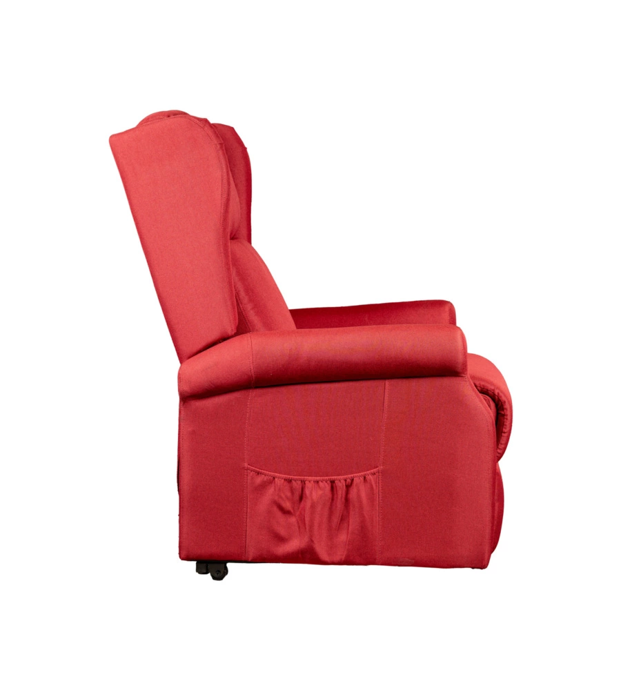 POLTRONA CON RECLINER ELETTRICO BELLAHOME "BERG" TESSUTO BORDEAUX, 72,5X94X109 CM