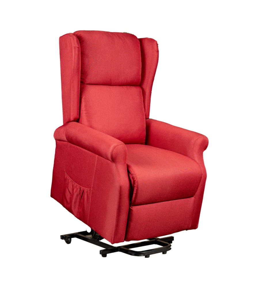 POLTRONA CON RECLINER ELETTRICO BELLAHOME "BERG" TESSUTO BORDEAUX, 72,5X94X109 CM