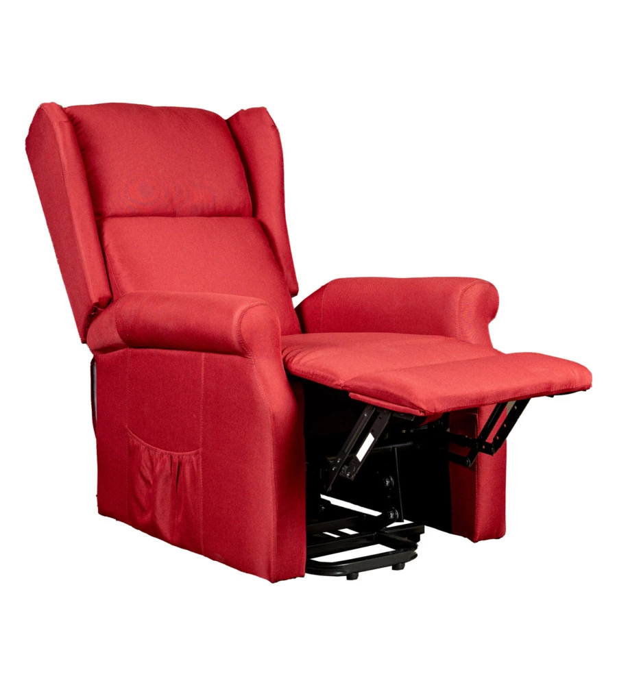 POLTRONA CON RECLINER ELETTRICO BELLAHOME "BERG" TESSUTO BORDEAUX, 72,5X94X109 CM