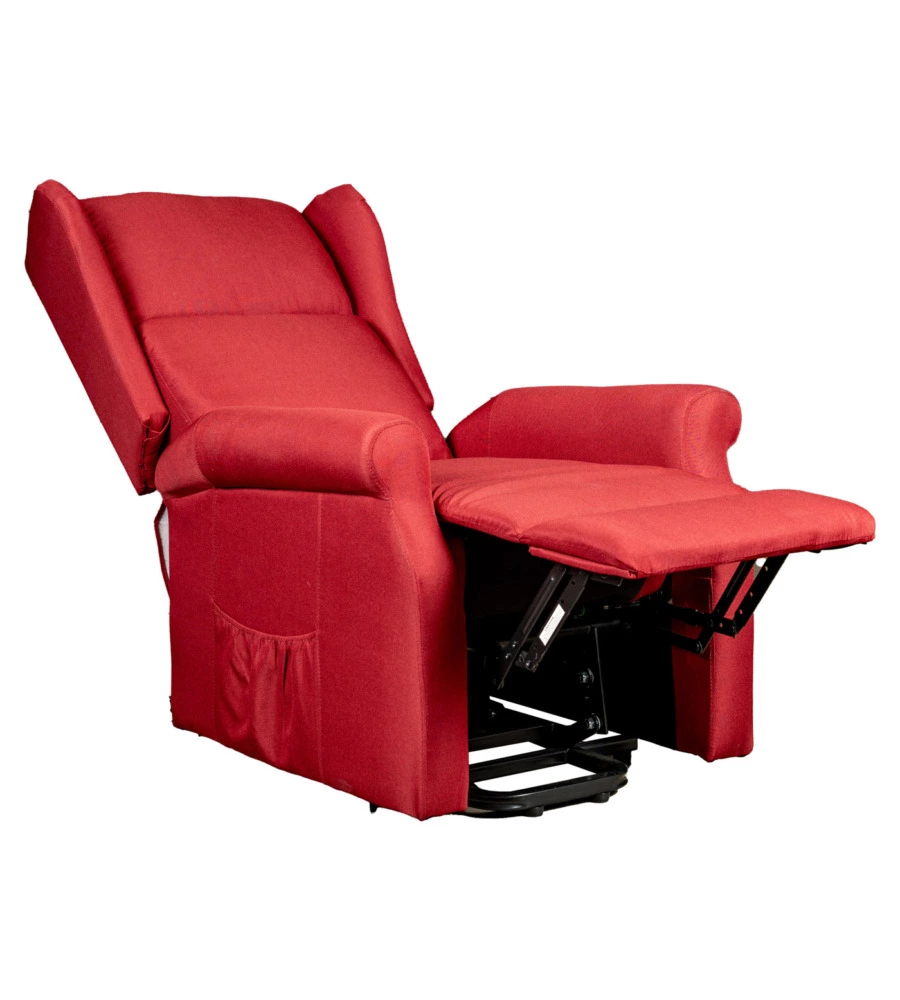 POLTRONA CON RECLINER ELETTRICO BELLAHOME "BERG" TESSUTO BORDEAUX, 72,5X94X109 CM