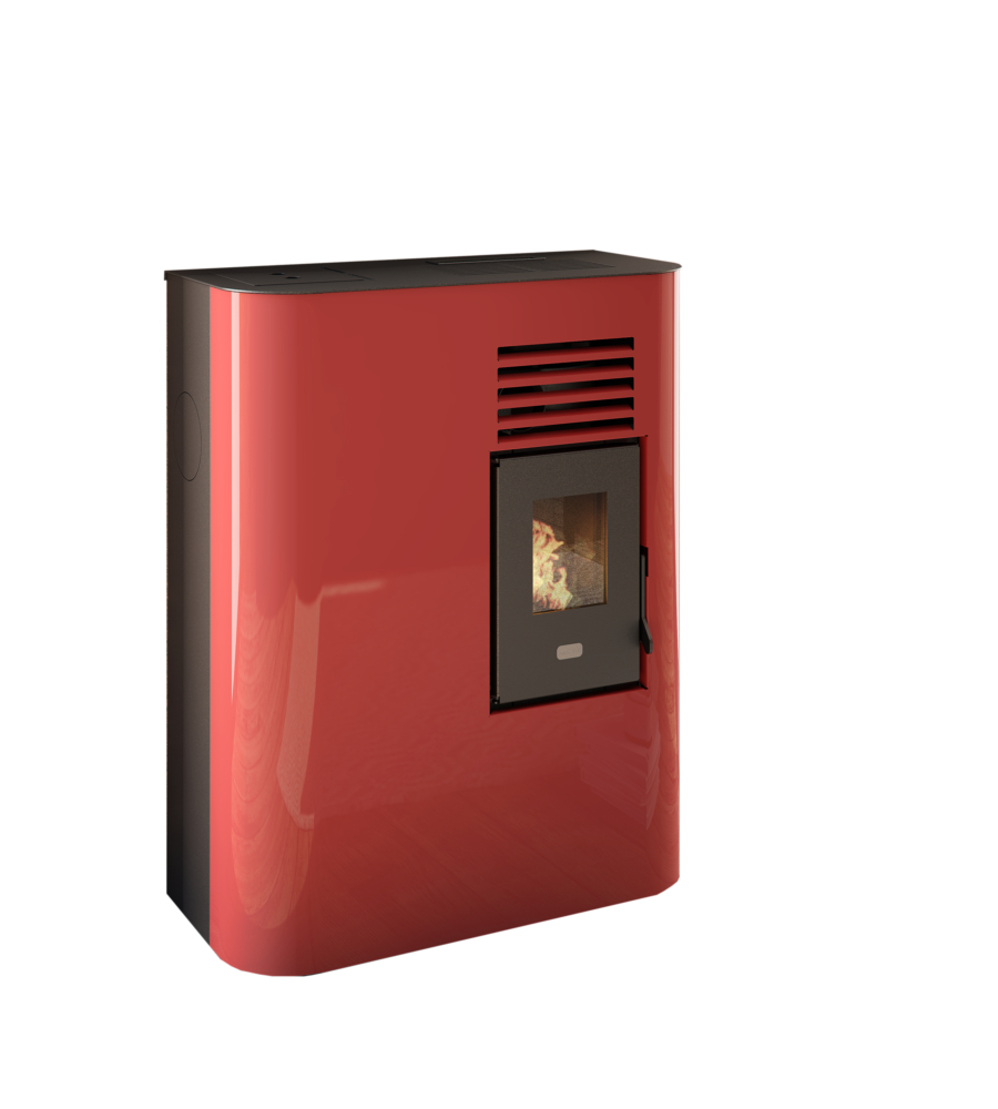 STUFA A PELLET SLIM PUNTO FUOCO "IDA" ROSSO 4,0 KW
