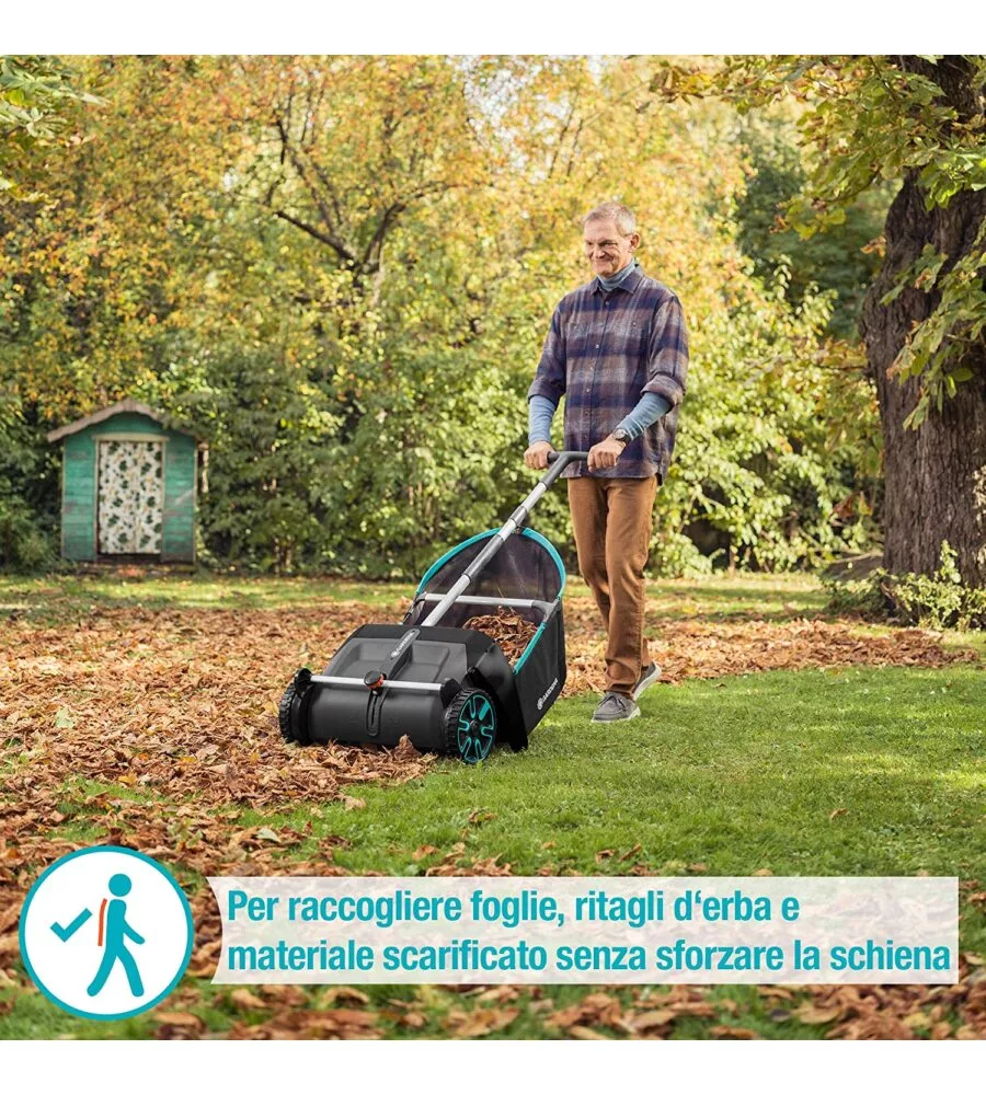 SPAZZATRICE RACCOGLI FOGLIE MANUALE GARDENA "3565-20" LARGHEZZA LAVORO 49 CM
