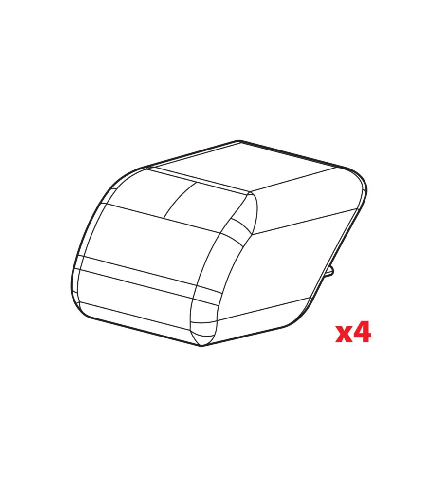 SET 4 TAPPI PER BARRE QUADRA, RAIL-TOP, IN-RAIL STEEL  N99995